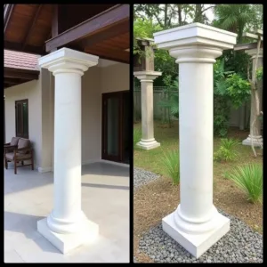 harga batu alam tiang teras rumah